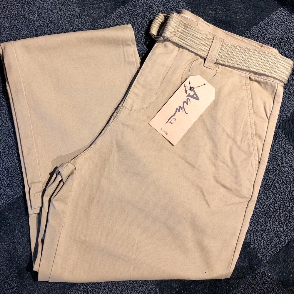 Men’s Belted Twill Pants